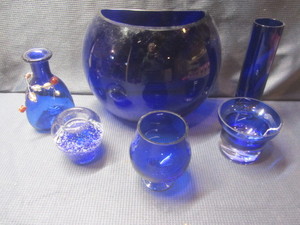 lot 220 image: Cobalt Vases, Candle Holder