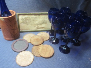 lot 243 image: Cobalt Wine Glasses, Charms
