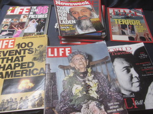 lot 250 image: Life, Newsweek, Time Magazines