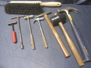lot 260 image: Craft Hammers, Mallet, Broom