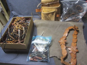 lot 267 image: Leather Lacing, Leather Remnants