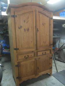 lot 307 image: Rustic Pine Armoire