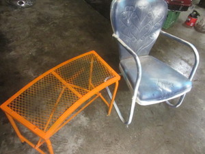 lot 317 image: Antique Spring Chair, Plant Table