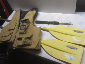 lot 320 image: Stearns Vest, Paddles, Rod
