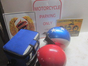 lot 336 image: Motorcycle Signs, Helmets