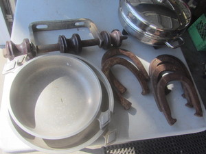lot 349 image: Horse Shoes, Fry Pans
