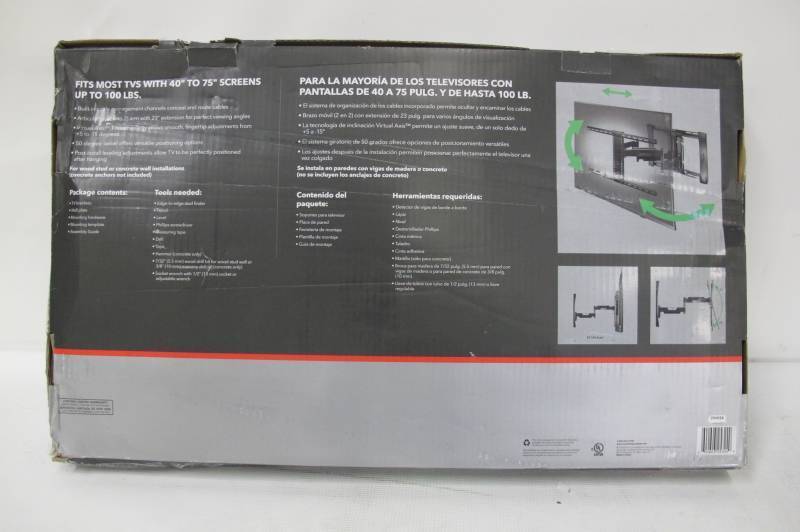 lot 155 image: Rocketfish - Full-Motion TV Wall Mount for Most 40 - 75 TVs - Black
