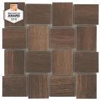 lot 12 image: Lifeproof Autumn Wood Modern Weave 12 in. x 12 in. x 8mm Glazed Porcelain Mosaic Tile (0.96 sq. ft.  piece)  4 cases- 38.4 sq. ft. total