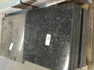 lot 32 image: 38 Black Speckled flooring Tiles - 12 x 12  Appear to be porcelain