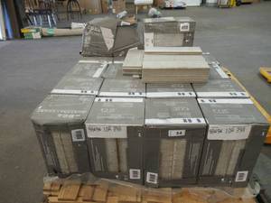 lot 34 image: Roughly 23 Boxes (300 Sq Ft) of Ashwood Cream 4 in. x 12 in. Matte Porcelain Wall and Floor Tile (13.56 sq. ft.Case)