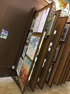 lot 41 image: 5 Large Panel Freestanding Peg Board Retail Display - No Peg hardware