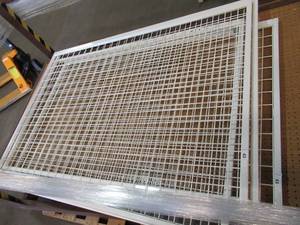 lot 43 image: Four sections of 4 x 6 white metal racking