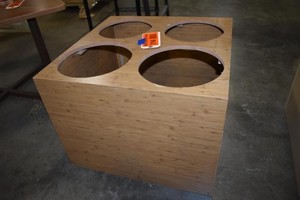 lot 316 image: 20x20x15T Wood Cabinet With (4) 8 Diameter Holes Cut Out