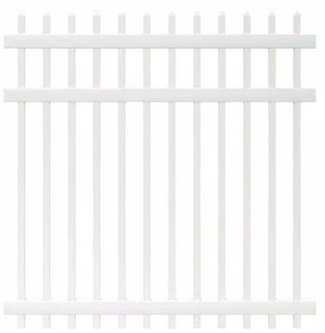 lot 710 image: 2 Universal Forest Products 6 ft. H x 6 ft. 1.5 White Vinyl Spaced Picket Fence Panel - Unassembled