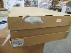 lot 712 image: Hampton Bay Assembled 33x12x24 in. Above Refrigerator Deep Wall Bridge Kitchen Cabinet in Natural Hickory