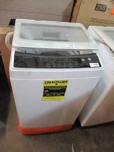 lot 715 image: Insignia - 1.6 Cu. Ft. Top Load Portable Washer with Casters - White
