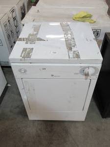 lot 723 image: GE DSKP333ECWW Spacemaker 24 Portable Electric Dryer with 3.6 Cubic. Ft. Capacity