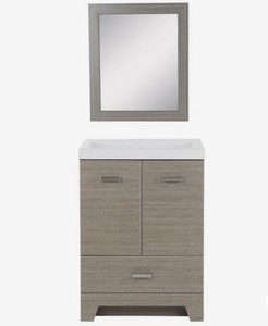 lot 726 image: Glacier Bay Beckwood 24.5 in. W Bath Vanity in Haze with Mirror-W2024P3-HE