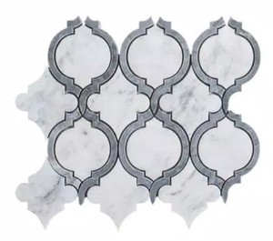 lot 734 image: 20 Sheets of Casablanco White 10.75 in. x 9.5 in. Arabesque Polished Marble Wall and Floor Mosaic Tile (0.709 sq. ft.Each) 14 sq ft