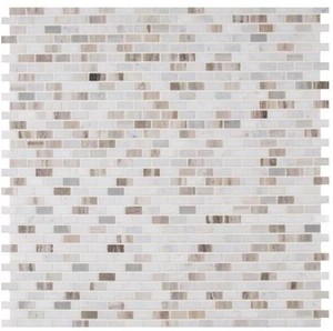 lot 735 image: 24 Sheets of Palisandro Mini Brick 12 in. x 12 in. x 10 mm Polished Marble Mesh-Mounted Mosaic Tile 24 sq ft