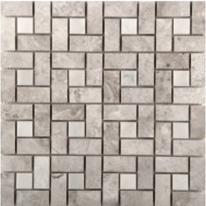 lot 737 image: 5 Sheets of Emser MARBLE SILVER Silver 12-in x 12-in Polished Natural Stone Marble Pinwheel Stone Look Floor and Wall Tile