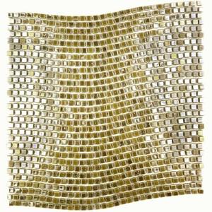 lot 741 image: 10 Sheets of GBM Galaxy Saturn 12 x 12 Wavy Cut Glass Mosaic Tile Model Number WHSGALWAVY-SA - 10 sq ft