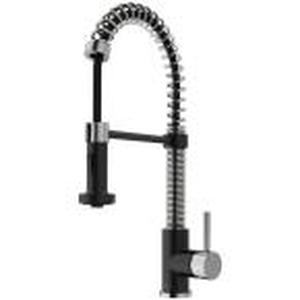 lot 59 image: Vigo Edison Single-Handle Pull-Down Sprayer Kitchen Faucet in Stainless SteelMatte Black