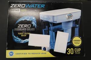 lot 38 image: ZeroWater 30-Cup Ready-Pour- Water Pitcher Filter in Blue with Filtration System