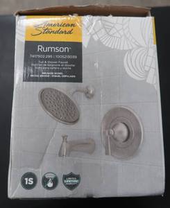 lot 44 image: American Standard Rumson Single-Handle 1-Spray Tub and Shower Faucet with 1.8 GPM in Brushed Nickel Valve Included
