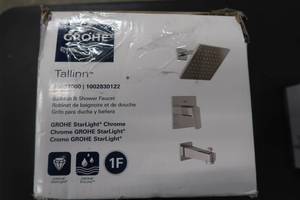 lot 45 image: Grohe Tallinn Single-Handle 1-Spray Bathtub and Shower Faucet in StarLight Chrome (Valve Included)