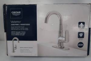lot 54 image: Grohe Veletto 4 in. Centerset Single-Handle Bathroom Faucet in StarLight Chrome