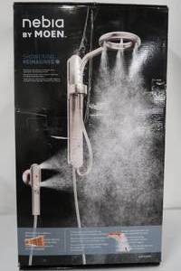 lot 66 image: Nebia by Moen 1-Spray 8 in. Dual Shower Head and Handheld Shower Head with Magnetic Dock in Spot Resist Brushed Nickel