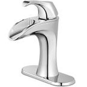 lot 82 image: Pfister Brea 4 in. Centerset Single-Handle Waterfall Bathroom Faucet in Polished Chrome