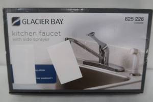 lot 94 image: Glacier Bay Single-Handle Standard Kitchen Faucet with White Side Sprayer in Chrome