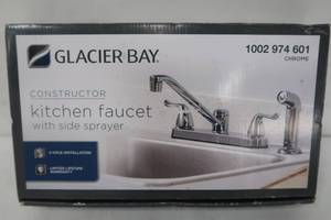 lot 95 image: Glacier Bay Constructor 2-Handle Standard Kitchen Faucet with Side Sprayer in Chrome