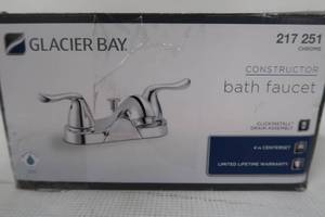 lot 100 image: Glacier Bay Constructor 4 in. Centerset 2-Handle Bathroom Faucet in Chrome