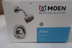 lot 107 image: Moen Adler Single-Handle 4-Spray Shower Faucet in Chrome