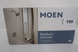 lot 109 image: Moen Banbury Single-Handle 1-Spray 1.75 GPM Shower Faucet in Spot Resist Brushed Nickel