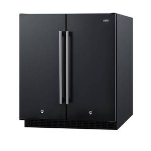 Summit 30 in. 5.4 cu. ft. Built-In Side by Side Refrigerator in Black, Counter Depth FFRF3070B