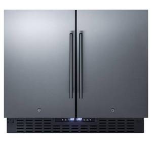 Summit Appliance 36 in. 5.8 cu. ft. Built-In Side by Side Refrigerator with Freezer in Stainless Steel, Counter Depth, FFRF36 - Never installedNever Used