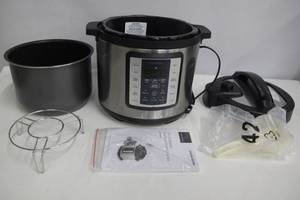 lot 38 image: Insignia - 6qt Multi-Function Pressure Cooker - Stainless Steel.