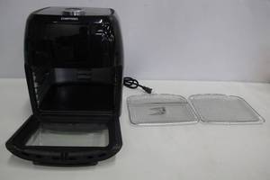 lot 73 image: CHEFMAN - 6L Digital Air Fryer, Dehydrator, Rotisserie Combo - Black.