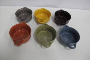 lot 82 image: Over and back Comfort Food 6-piece Bowl Set Colored Stoneware Dishwasher and Microwave Safe.