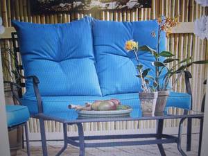 lot 15 image: Andria Steel Loveseat open box Reta...