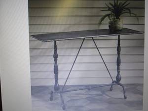 lot 17 image: Outdoor-Safe Galvanized Metal Conso...