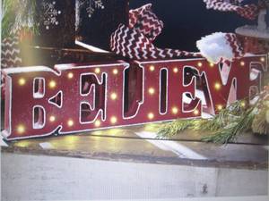 lot 57 image: Lit Believe Sign open box Retail $3...