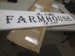 lot 63 image: Already Personalized Farm House Sig...