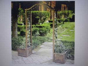 lot 71 image: Garden Arch with Planters open box ...