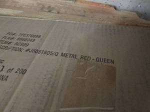 lot 105 image: Queen Metal Bed open box...