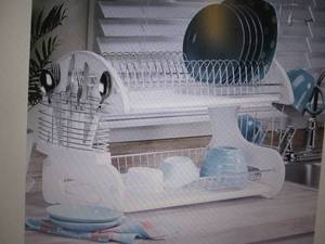 lot 110 image: 2-Tier Dish Rack open box Retail $3...